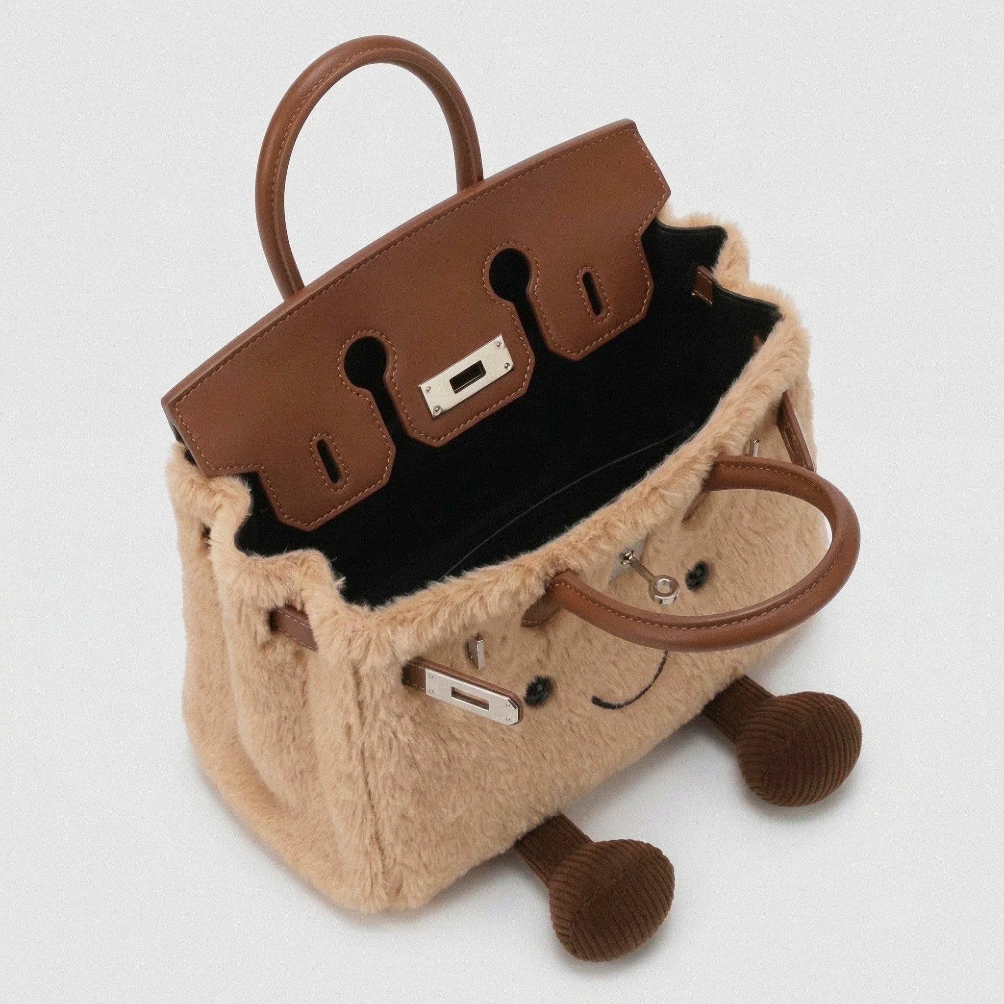 Fluffy Birkin Bag (Bruin)