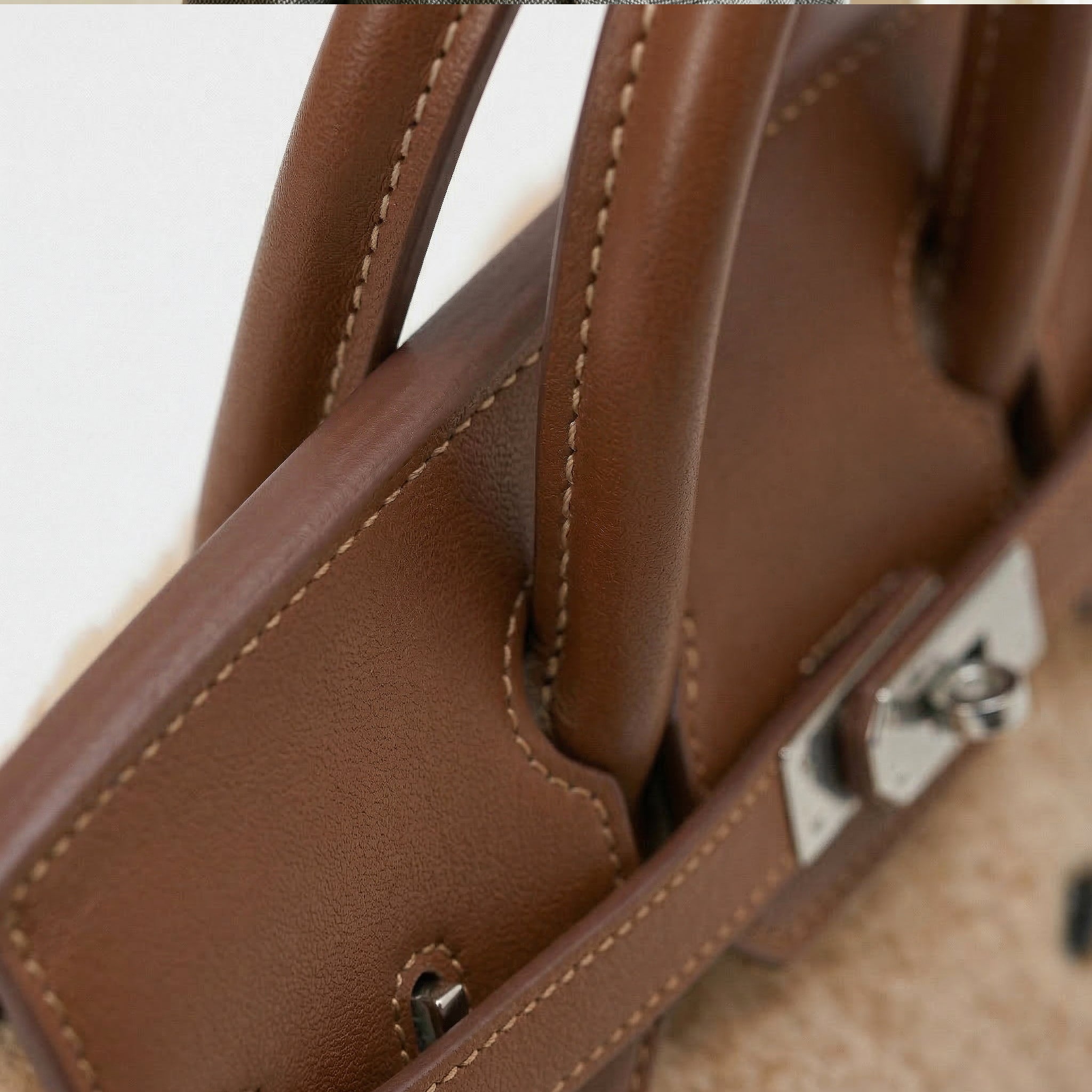 Fluffy Birkin Bag (Bruin)