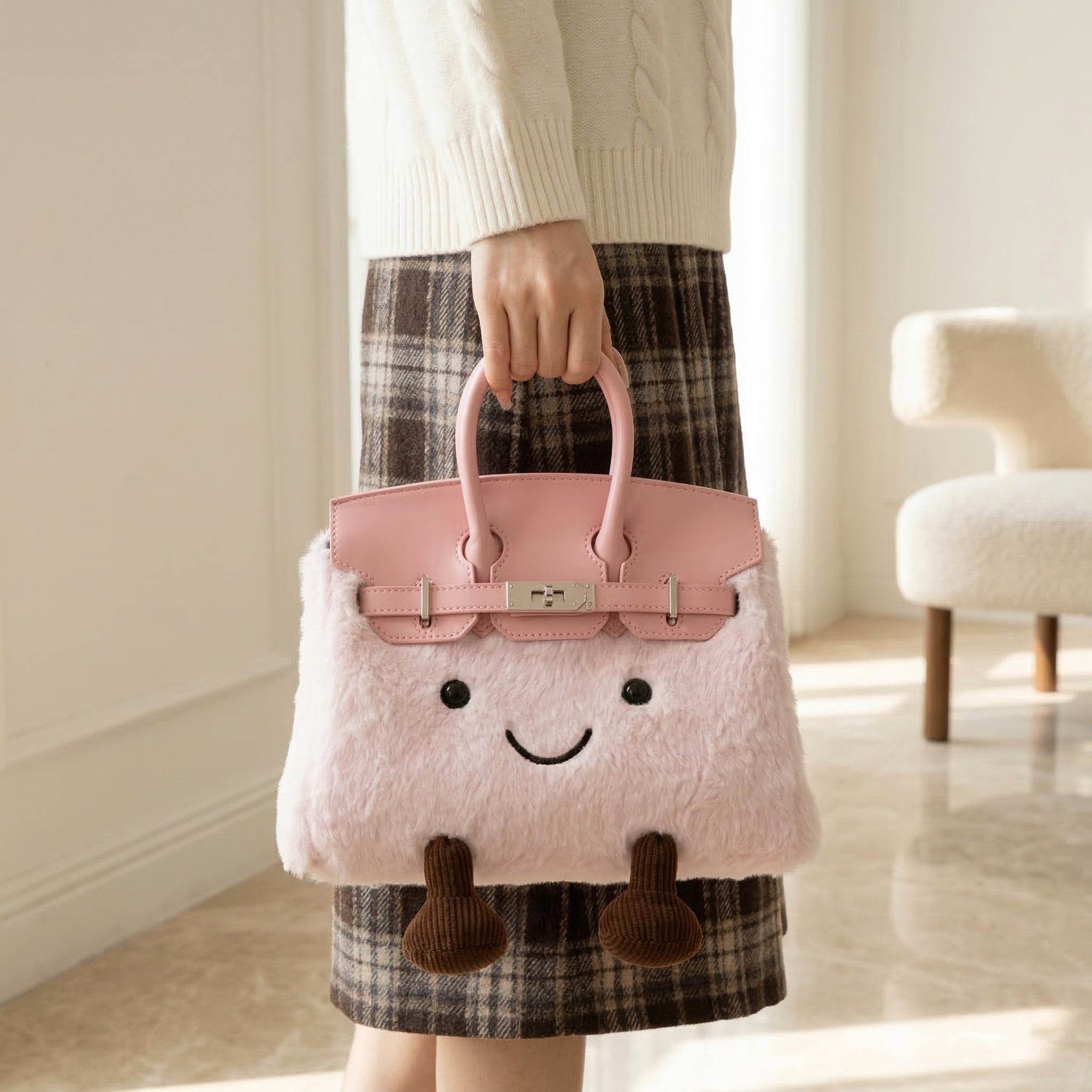 Fluffy Birkin Bag (Rosa)
