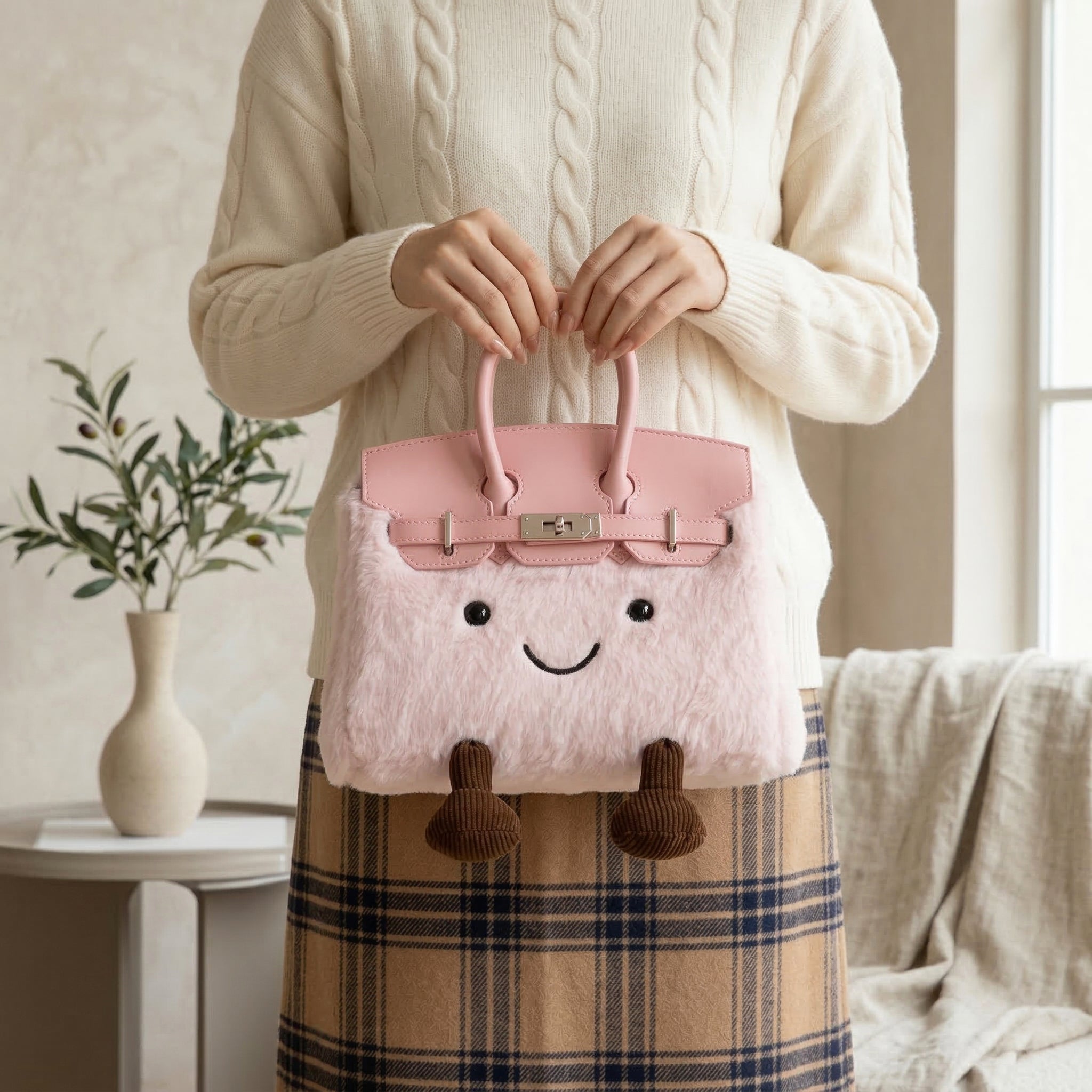 Fluffy Birkin Bag (Rosa)